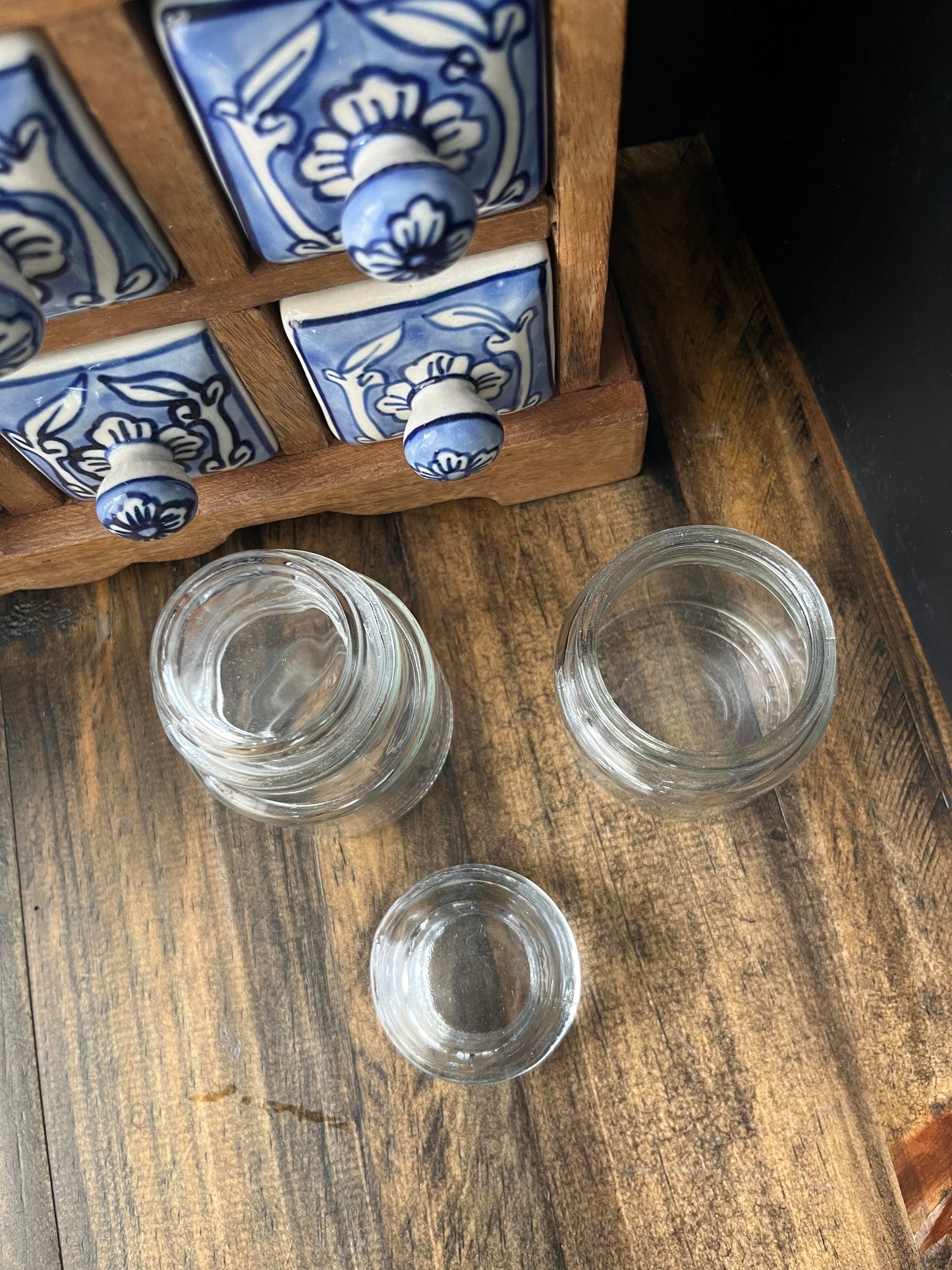 Mini Clear Glass Storage Jars