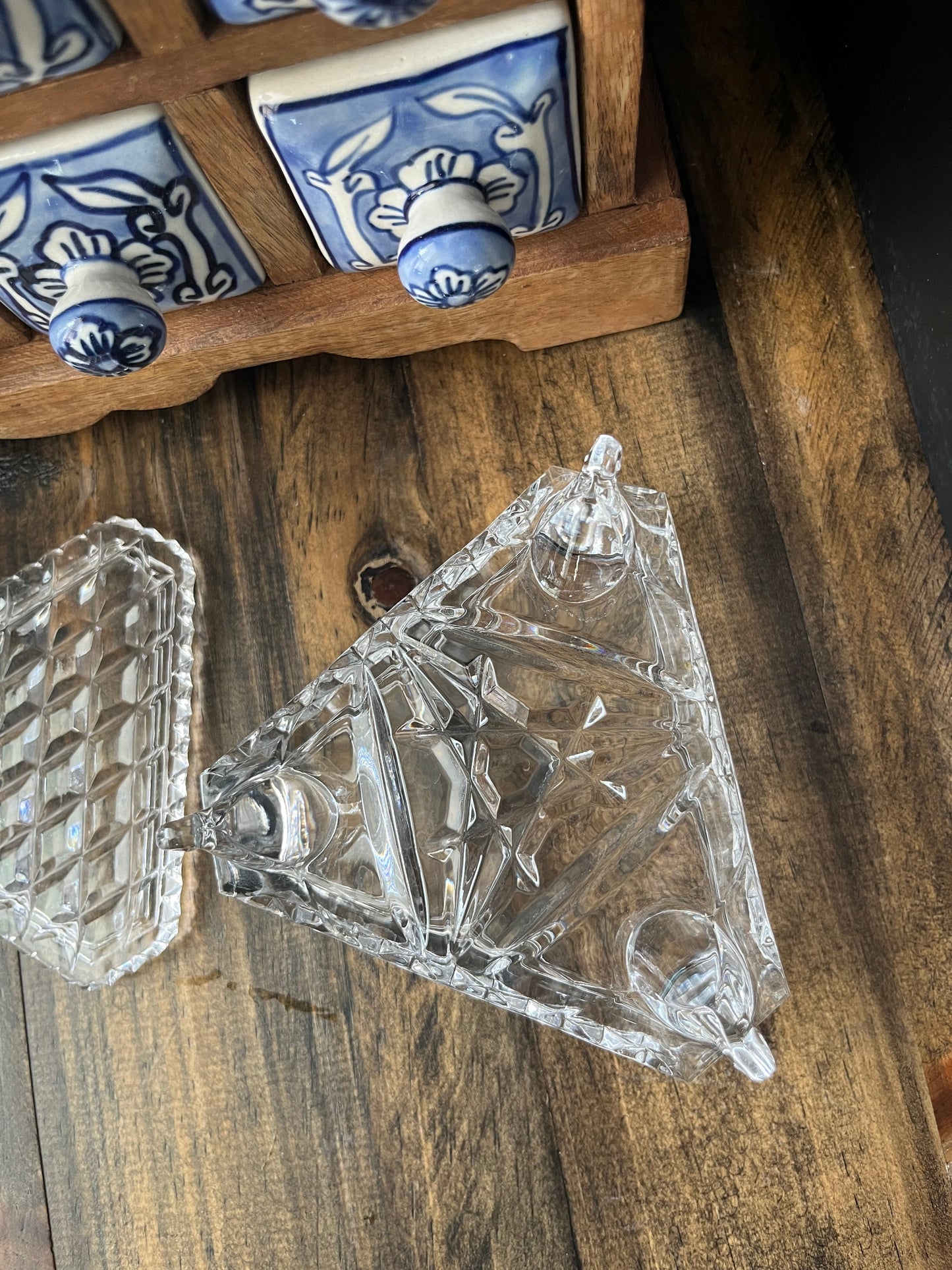 Decorative Glass Dish w/Lid