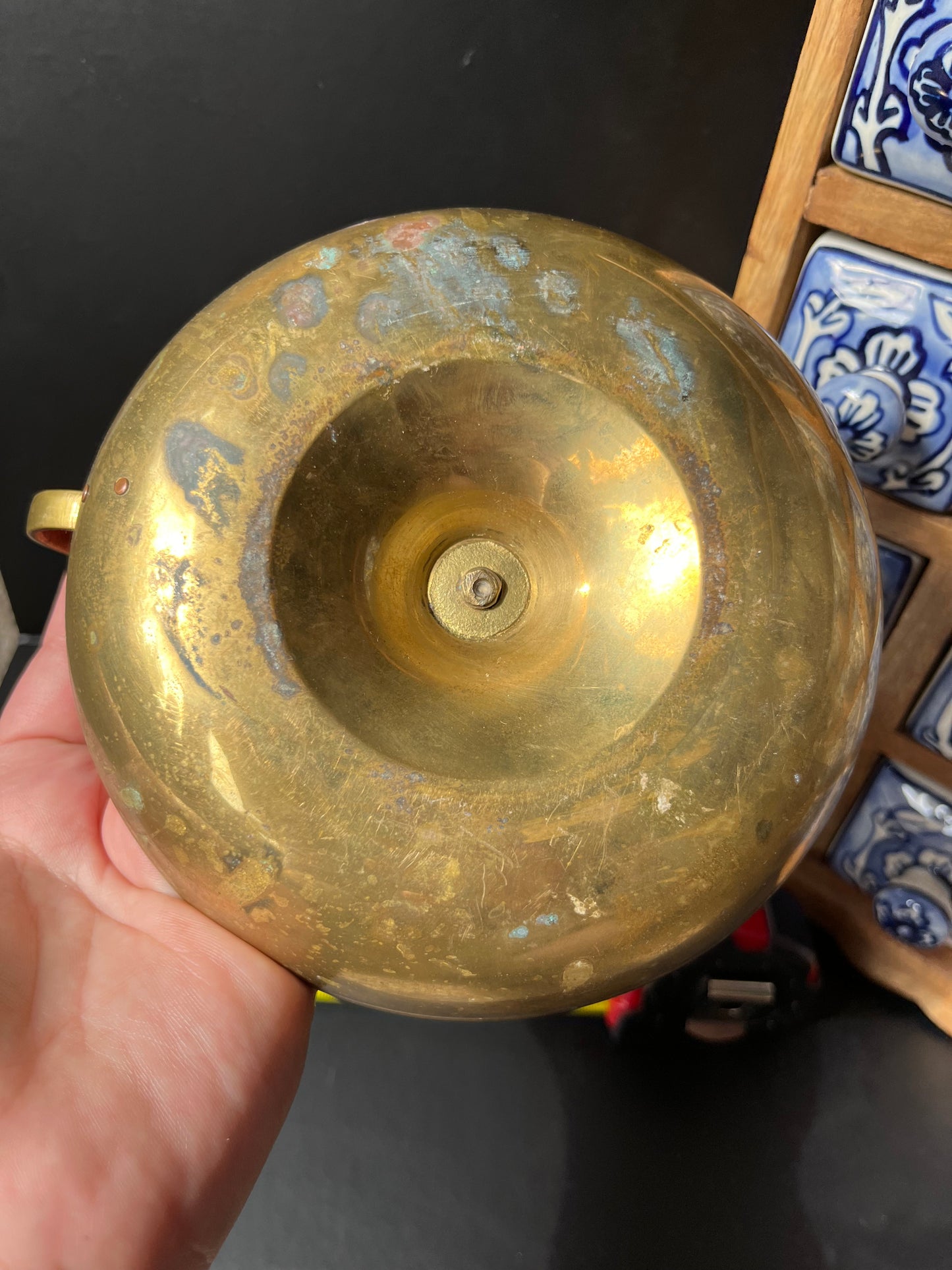 Large Vintage Brass Chamberstick Candle Holder – Old World Style with Handle