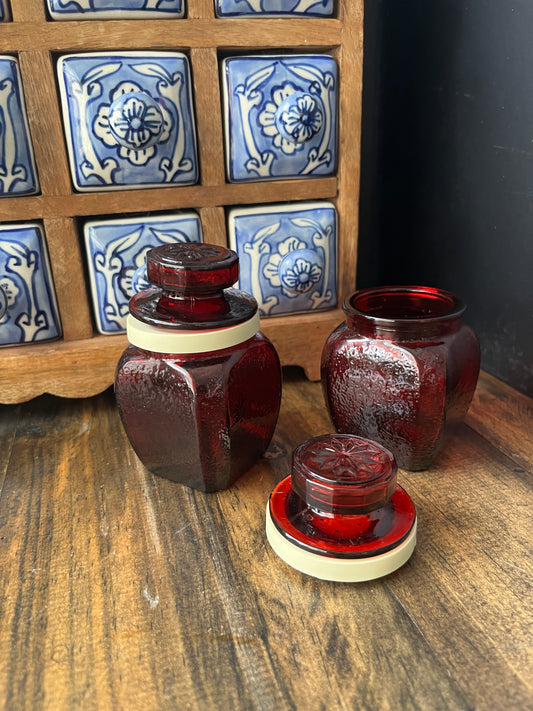 Small Red Storage Jars