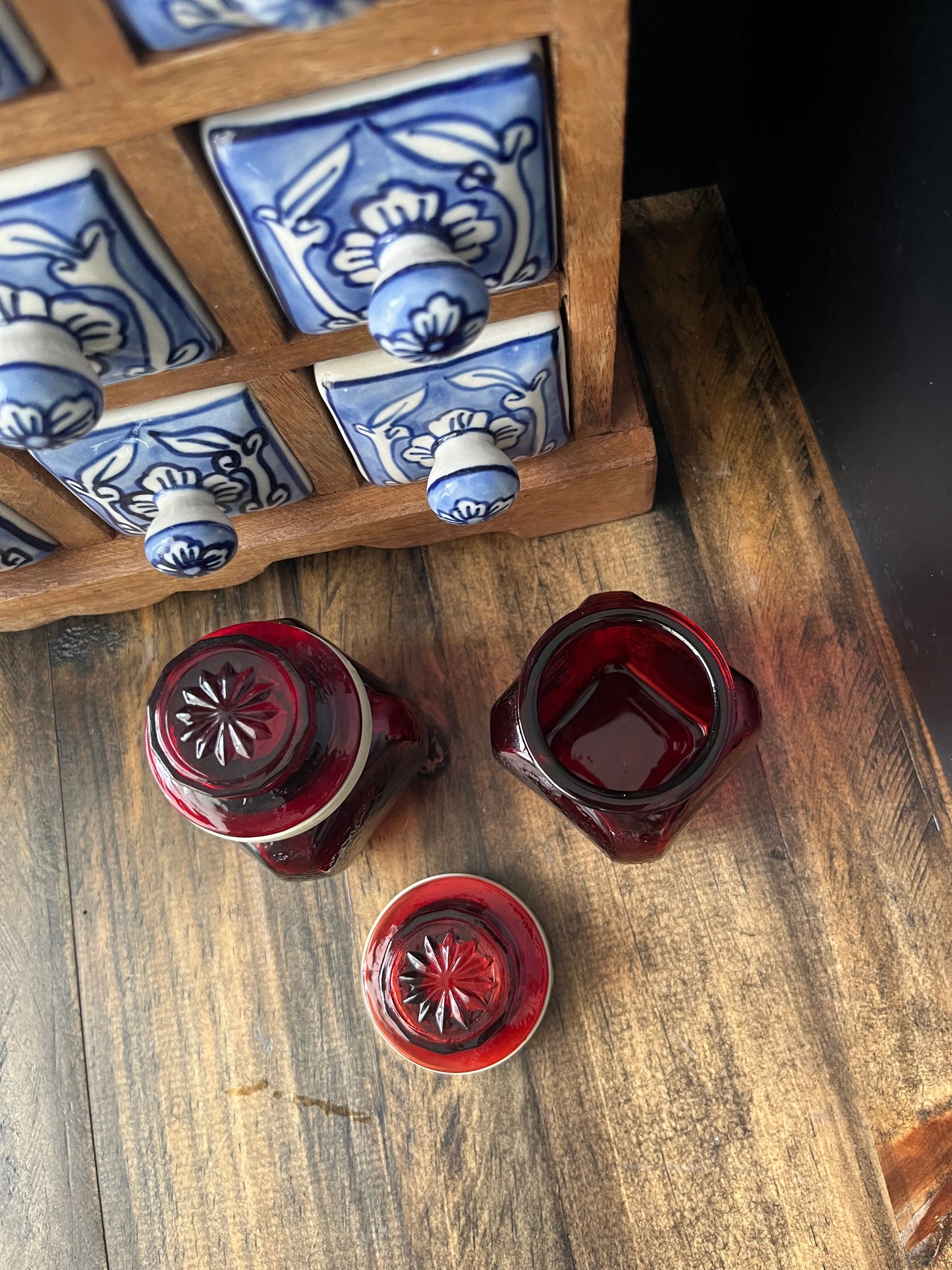 Small Red Storage Jars