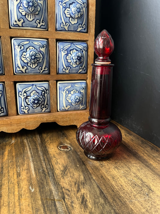 Vintage Red Perfume Bottle