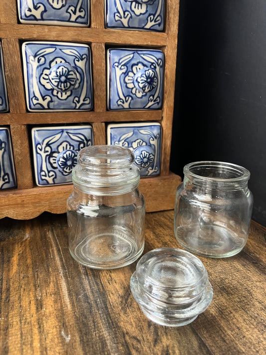 Mini Clear Glass Storage Jars