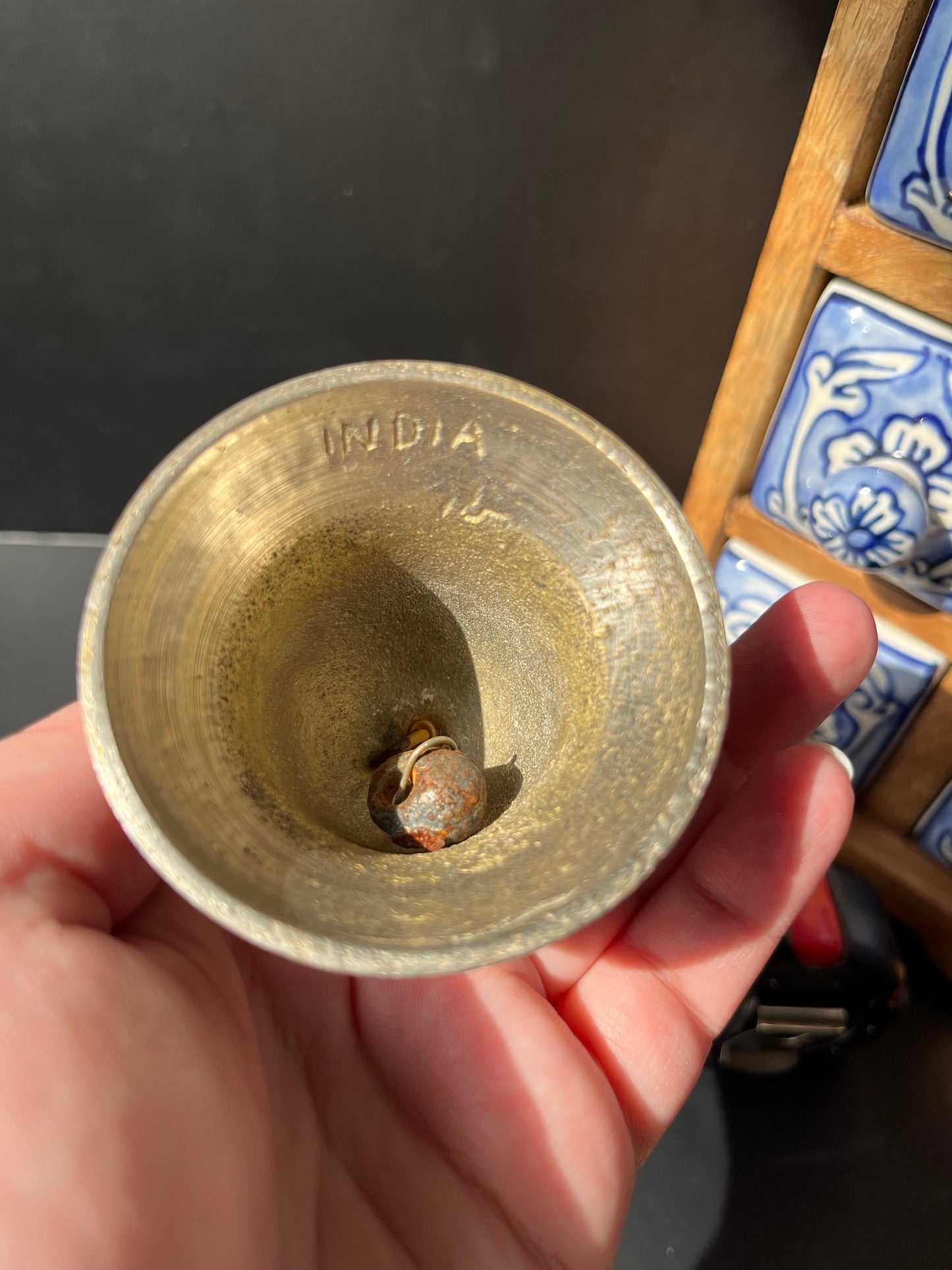 Silver Colored Etched Bell with Taper Candle Holder – Unique Dual-Purpose Decor
